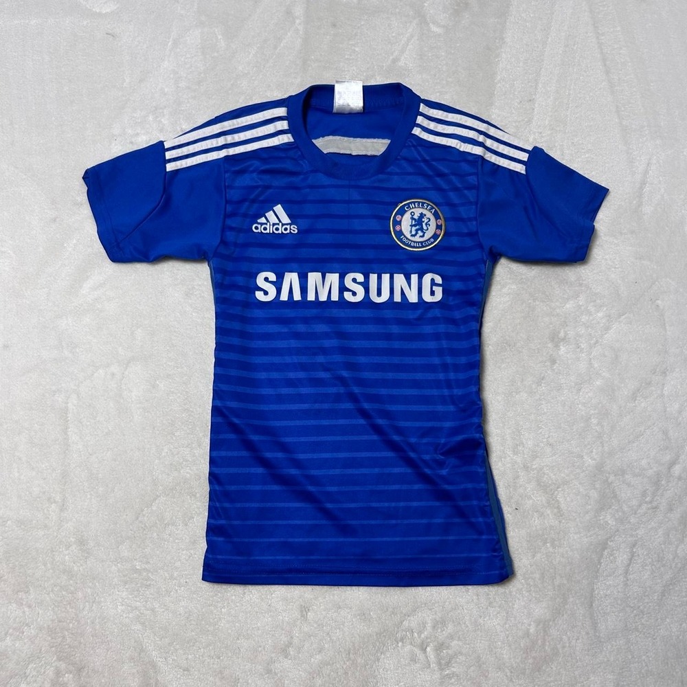 Adidas Chelsea Fabregas 4 home shirt with white horizontal stripes